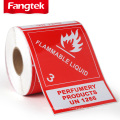 Flammable liquid dangerous goods labels sticker for shipping cartons